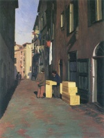Felix Valletton - Bilder Gemälde - Alte Straße in Nizza