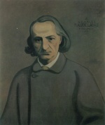 Felix Valletton - Bilder Gemälde - Dekoratives Porträt von Baudelaire