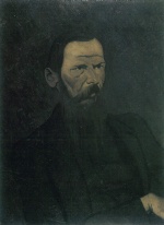 Felix Valletton - Bilder Gemälde - Dekoratives Porträt von Dostojewski
