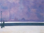 Felix Valletton - Bilder Gemälde - Die Neva bei leichtem Nebel