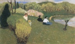 Felix Valletton  - Bilder Gemälde - Kinder an einem Teich