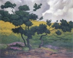 Felix Valletton  - Bilder Gemälde - Komponierte Landschaft (Ein Gehölz)