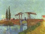 Vincent Willem van Gogh - Bilder Gemälde - Die Anglois Brücke bei Arles (Die Zugbrücke)