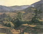 Ferdinand Georg Waldmueller  - paintings - Berglandschaft mit der Ruine Liechtenstein bei Mödling