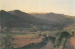 Ferdinand Georg Waldmueller - Bilder Gemälde - Berglandschaft mit Weingarten