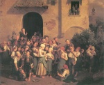 Ferdinand Georg Waldmueller - Bilder Gemälde - Das Ende der Schulstunde