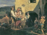 Ferdinand Georg Waldmueller  - Bilder Gemälde - Das letzte Kalb