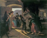 Ferdinand Georg Waldmueller  - Bilder Gemälde - Eintritt der Neuvermählten