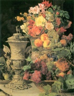 Ferdinand Georg Waldmueller  - Bilder Gemälde - Früchte und Blumen