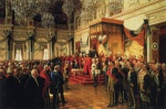 Bild:Die Eröffnung des Reichstags im Weißen Saal des Berliner Schlosses durch Wilhelm II