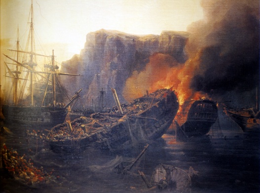 Seeschlachten - Motiv Bilder Gemälde - Schlacht von Navarino