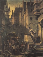 Carl Spitzweg  - Bilder Gemälde - Ankunft des Postwagens