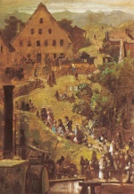 Carl Spitzweg  - Bilder Gemälde - Ankunft in Seehaupt