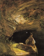 Carl Spitzweg  - Bilder Gemälde - Badendes Mädchen