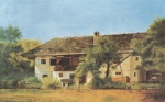 Carl Spitzweg  - Bilder Gemälde - Bauernhaus an der Würm
