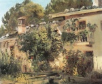 Carl Spitzweg  - Bilder Gemälde - Bayerischer Bauerngarten