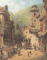 Carl Spitzweg  - Peintures - Visite du père de la patrie