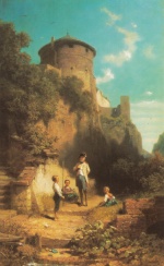 Carl Spitzweg  - paintings - Das Auge des Gesetzes