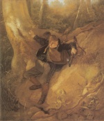 Carl Spitzweg  - Bilder Gemälde - Das Jagdunglück