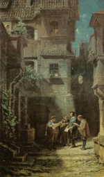 Carl Spitzweg  - Bilder Gemälde - Das Ständchen