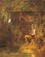 Carl Spitzweg  - Bilder Gemälde - Der Angler