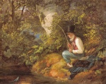 Carl Spitzweg  - Bilder Gemälde - Der Angler