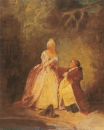 Carl Spitzweg  - Peintures - La demande en mariage