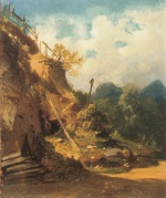 Carl Spitzweg  - Bilder Gemälde - Der Bergwerkstollen