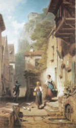 Carl Spitzweg  - Bilder Gemälde - Der Husar