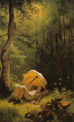 Bild:Der Maler auf einer Waldlichtung