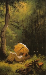 Carl Spitzweg  - Peintures - Le peintre dans une clairière 