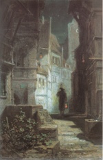 Carl Spitzweg  - Bilder Gemälde - Der Nachtwächter