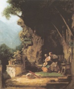 Carl Spitzweg  - paintings - Der verliebte Einsiedler