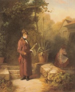 Carl Spitzweg  - Peintures - Le liseur de journaux