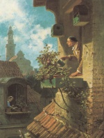 Carl Spitzweg  - Bilder Gemälde - Die Dachstube