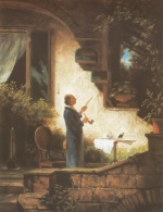 Carl Spitzweg  - Bilder Gemälde - Die Lektüre