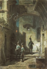 Carl Spitzweg  - Bilder Gemälde - Die Scharwache