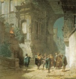 Carl Spitzweg  - Bilder Gemälde - Die Serenade