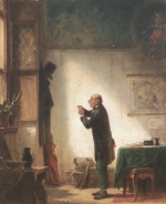 Carl Spitzweg  - Bilder Gemälde - Federschneidender Schreiber