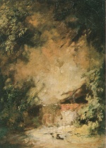 Carl Spitzweg  - Bilder Gemälde - Felswand in einer Schlucht