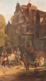 Carl Spitzweg  - Peintures - Assemblée dans une brasserie à Munich