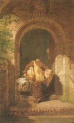 Carl Spitzweg  - Bilder Gemälde - Heimkehrender Bettelmönch