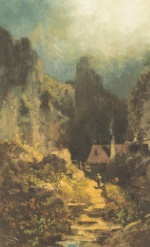 Carl Spitzweg  - Bilder Gemälde - In der Schlucht