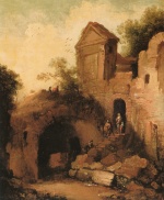 Carl Spitzweg  - Bilder Gemälde - Italienische Ruinenlandschaft