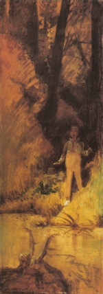 Carl Spitzweg  - paintings - Junger Mann von Nixe überrascht