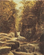 Carl Spitzweg  - Bilder Gemälde - Klamm im Hochgebirge