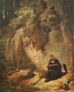 Carl Spitzweg  - paintings - Lesender Einsiedler