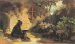 Carl Spitzweg  - paintings - Lesender Kapuzinermönch