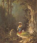 Carl Spitzweg  - Peintures - Fille à la chèvre