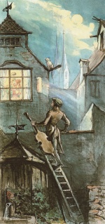 Carl Spitzweg  - Peintures - Sérénade nocturne